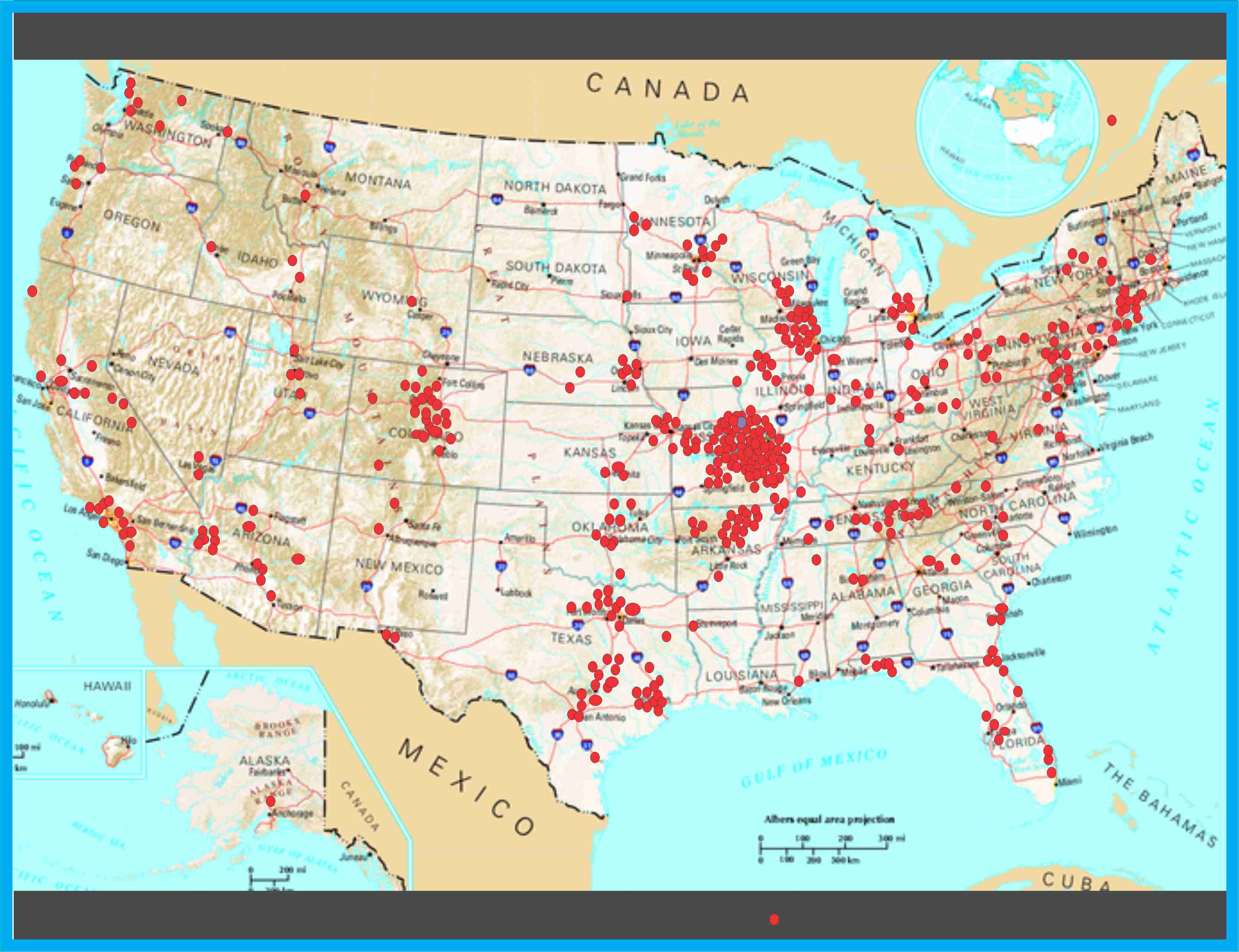 Main land US Cluster map